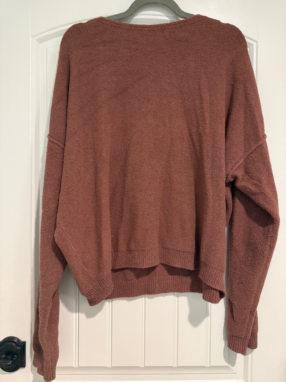 Free People Relaxed V-Neck Sweater - Mauve Brown - Picture 4 of 4